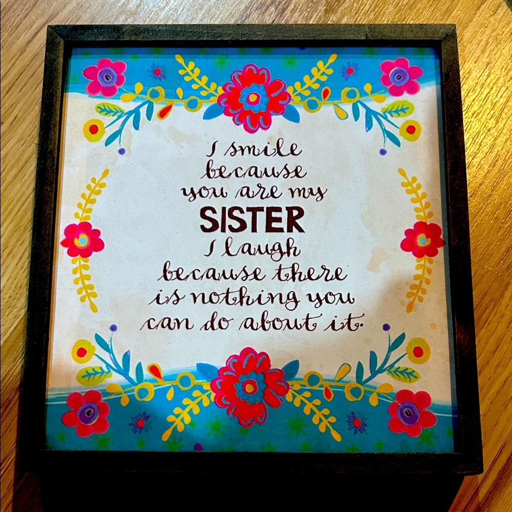 Natural Life Inspirational Wall Art Sister